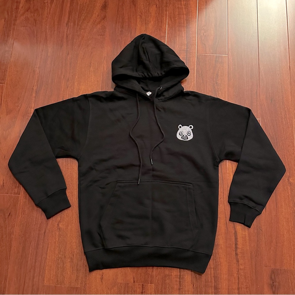 🆕 Unisex Silver Glitter Bear Hoodie